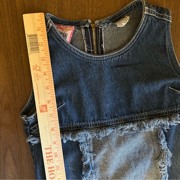 Vintage 90’s Princess Collection Denim Fringe Patchwork Dress Girls Size S 7/8 - Picture 10 of 11